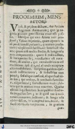 Prooemium, Mens Autoris.
