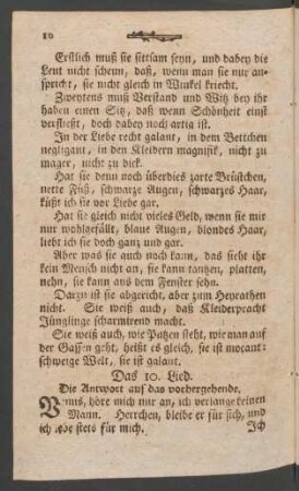 Das 10. Lied. Die Antwort auf das vorhergehende.