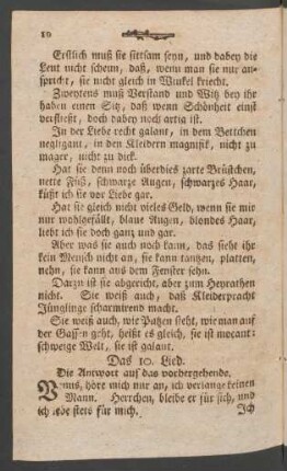 Das 10. Lied. Die Antwort auf das vorhergehende.