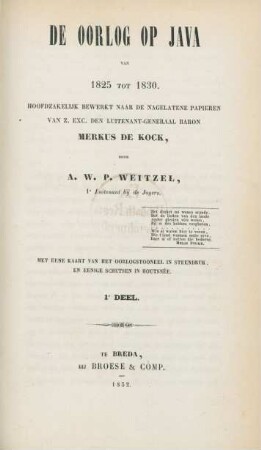 Deel 1: De oorlog op Java van 1825 tot 1830