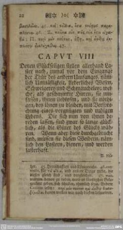 Caput VIII Denen Glückseligen stellen allerhand Laster nach ...