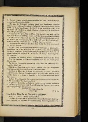 Rumänische Angriffe bei Campolung gescheitert.