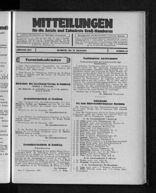 Jahrgang 1932, Hamburg, den 25. September, Nummer 39