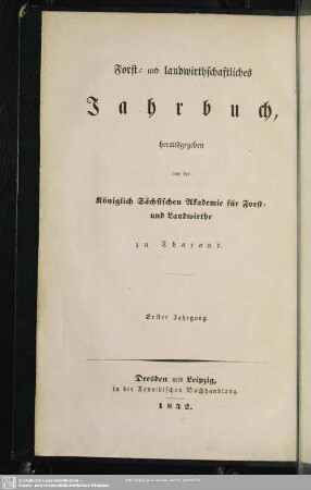 1.1842: Forstwirthschaftliches Jahrbuch