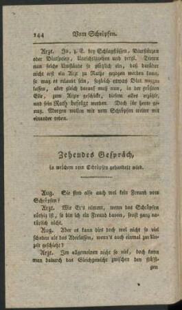 Zehendes Gespräch, in welchem vom Schröpfen gehandelt wird