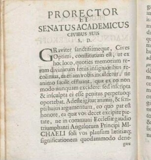 Prorector Et Senatus Academicus Civibus Suis S. D.