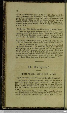 II. Abschnitt. Vom Sand, Thon und Lehm