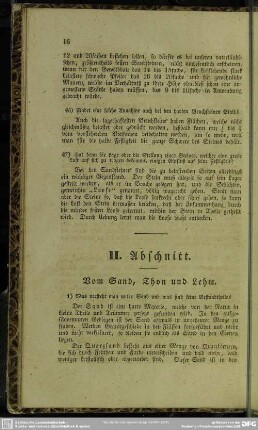 II. Abschnitt. Vom Sand, Thon und Lehm