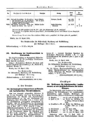 Anerkennung der Landfrauenschule in Burtenbach : [Erziehung] ; [Für das Reich] ; [Amtliche Erlasse] ; [Amtlicher Teil]