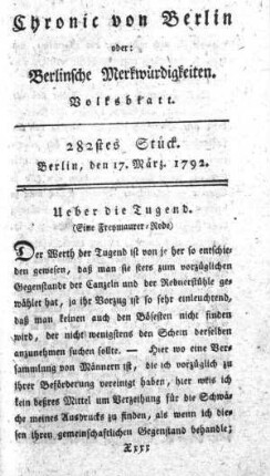 282stes Stück, Berlin, den 17. März. 1792