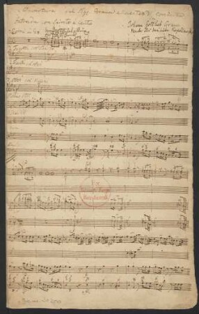 Ouvertüren; orch; G-Dur; GraunWV A:XI:5