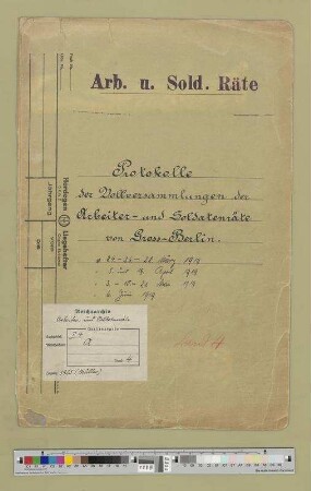 Vollversammlung der Arbeiter- und Soldatenräte von Groß-Berlin.- Protokolle: Bd. 4