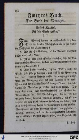 Zweytes Buch. Die Seele des Menschen.