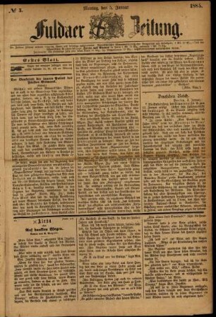 Ausgabe vom Montag, den 05. Januar 1885.