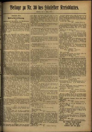 Zweite Ausgabe vom Samstag, den 09. März 1918.