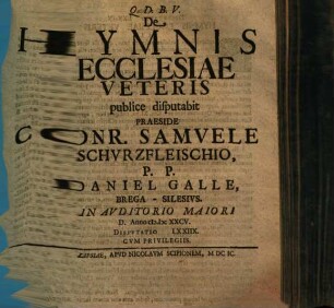 De Hymnis Ecclesiae Veteris