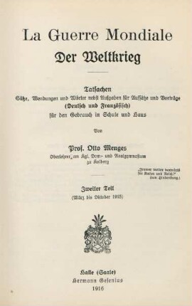 Teil 2: (März bis Oktober 1915)