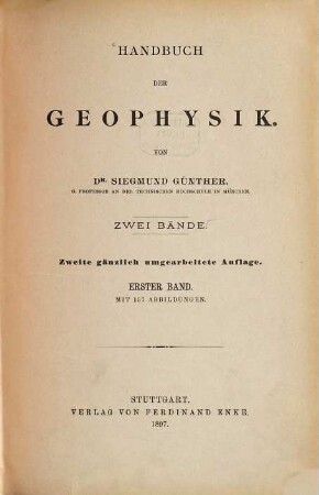 Handbuch der Geophysik : zwei Bände, 1