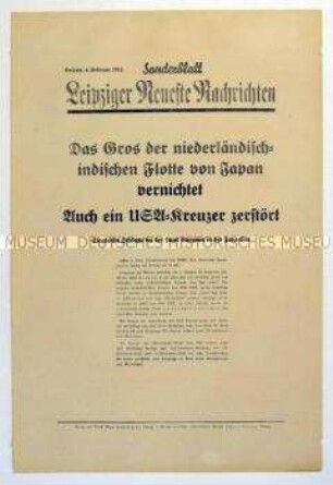 Sonderblatt der "Leipziger Neuesten Nachrichten" zum Kriegsverlauf in Ostasien