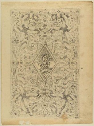 Füllung mit Schweifwerkgroteske, Blatt 5 aus der Folge: "Schweyf Buoch. Coloniae : sumptibus ac formulis Iani Bussmacheri, anno salutis 1599"