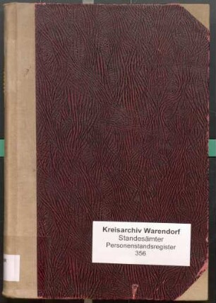 Sterberegister des Standesamtes Beckum-Land von 1925 (Urkunden-Nr. 1-42), von 1926 (Urkunden-Nr. 1-41), von 1927 (Urkunden-Nr. 1-45), von 1928 (Urkunden-Nr. 1-34) und von 1929 (Urkunden-Nr. 1-48)