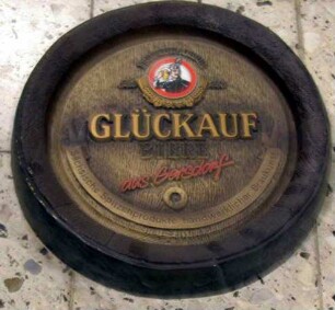Werbeschild "Glückauf Biere"