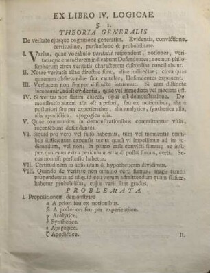 Ex libro IV. Logicae.