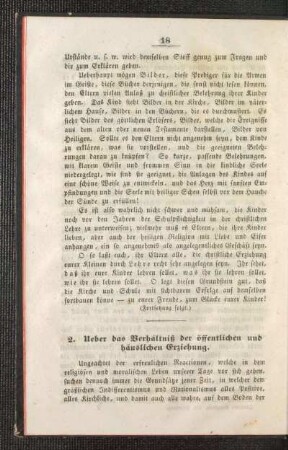 Ueber das Verhältnis der öffentlichen und häuslichen Erziehung