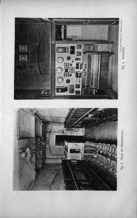 Foto: Fig. 5. Raum für Akkumulatoren ; Foto: Fig. 4. Schalttafel