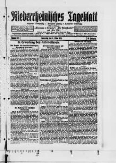 Niederrheinisches Tageblatt : Kempener Volkszeitung : Kempener Zeitung : Lobbericher Tageblatt : Heimatzeitung für den linken Niederrhein