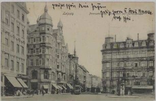 Leipzig. Peterssteinweg, Blick nach der Zeitzerstrasse