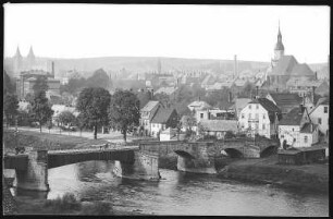 Rochlitz. Blick auf Rochlitz und die Muldenbrücke