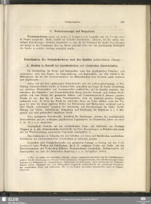 Fabrikation des Schmiedeeisens und des Stahles (schmiedbaren Eisens)