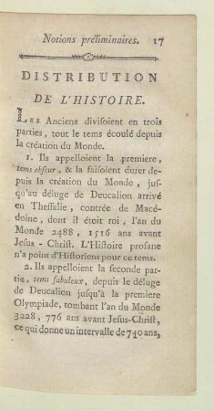 Distribution de l'Histoire