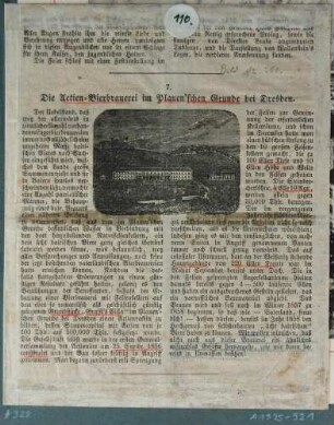 Blick auf die neuen Gebäude der Felsenkellerbrauerei im Plauenschen Grund bei Dresden, Zeitungsausschnitt