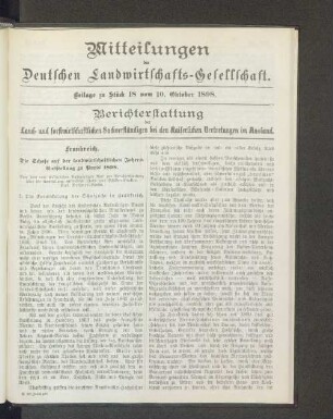 Beilage zu Stück 18 vom 10. Oktober 1898.