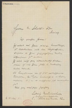 Brief an B. Schott's Söhne : 31.05.1901