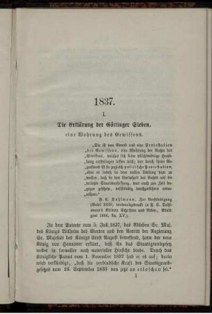 1837. Die Erklärung der Göttinger Sieben