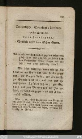 41ste Lection. (21te Fortsetzung.) Christlicher Lehre vom Sohne Gottes.