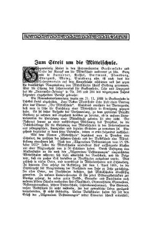 Zum Streit um die Mittelschule