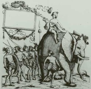 Triumphzug Kaiser Maximilians. Kalikutischleut : Burgkmair, Hans : Kalikutischleut. Aus dem Triumphzug Kaiser Maximilians. 1516. Holzschnitt. Reproduktion