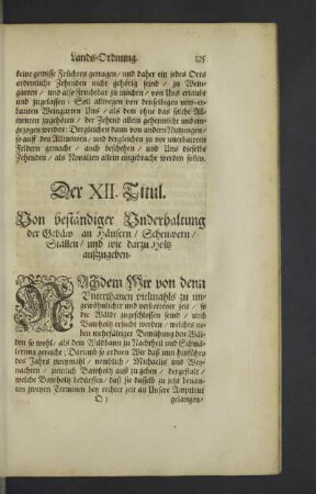 Der XII. Titul.
