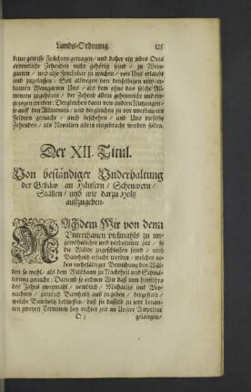 Der XII. Titul.