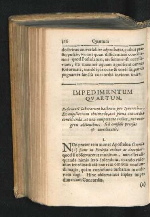 Impedimentum Quartum.