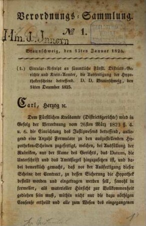 Verordnungssammlung für die Herzoglich-Braunschweigischen Lande. 13. 1826