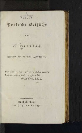 Poetische Versuche