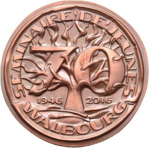 Medaille von Victor Huster auf 70 ans Seminaire de Jeunes Walbourg