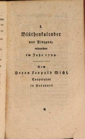 Botanisches Taschenbuch für die Anfänger dieser Wissenschaft und der Apothekerkunst. 1801, 1801