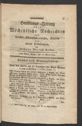 11tes Stück, Gotha, den 16. Mart. 1799.