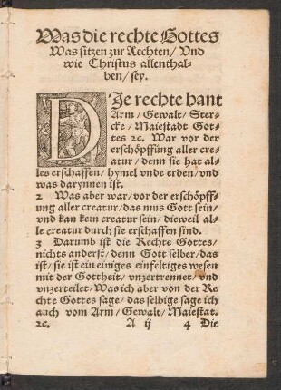 Was die rechte Gottes Was sitzen zur Rechten/ Und wie Christus allenthalben/ sey.